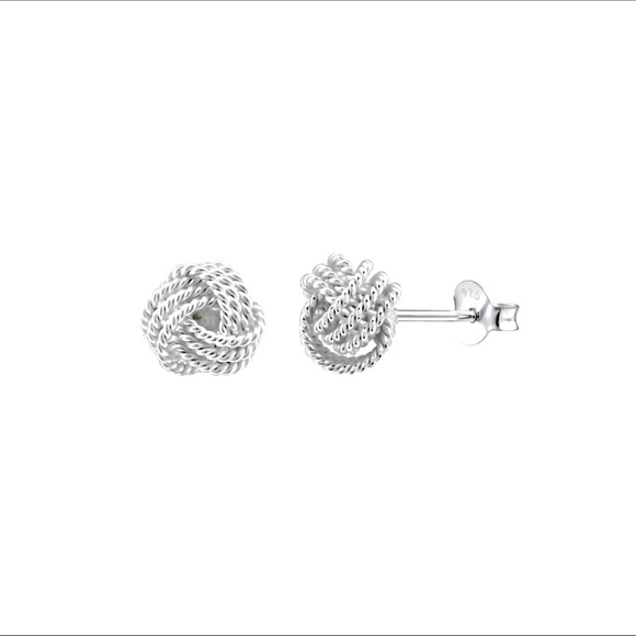 ✨ Sterling Silver Love Knott Stud Earrings ✨ - Picture 2 of 4